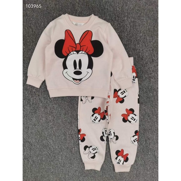 Bộ nỉ bông minnie cho bé gái