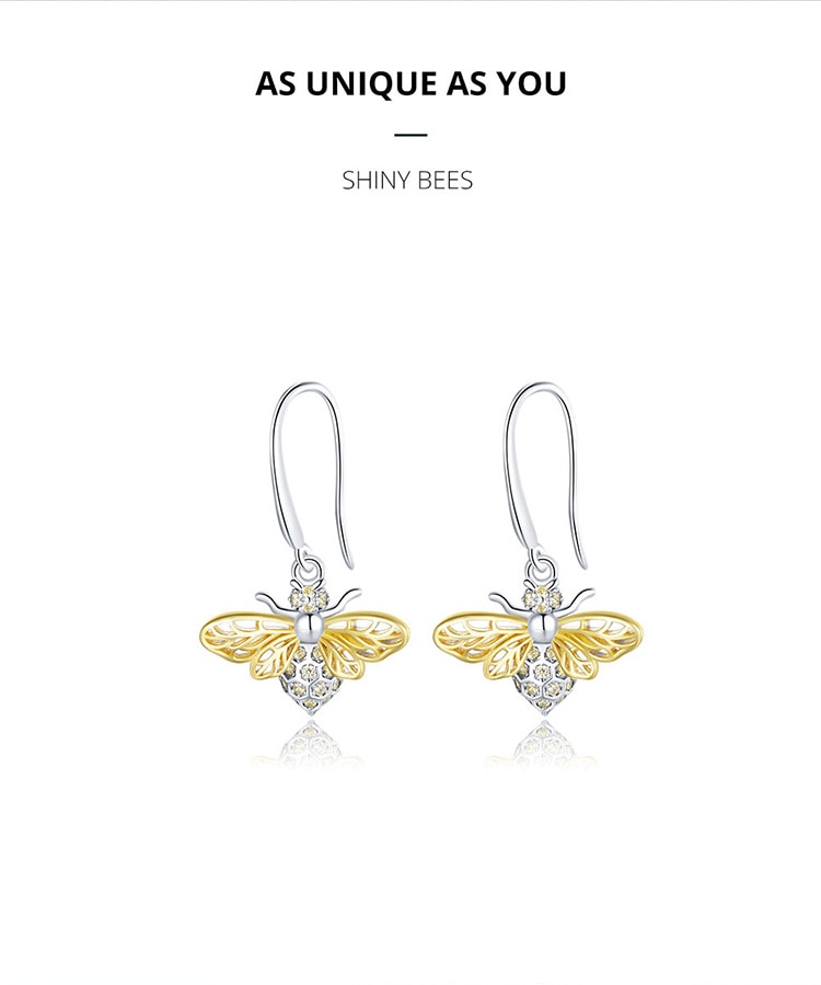 Khuyên Tai Bạc 925 Bamoer BSE452 Hình Con Ong Cho Nữ