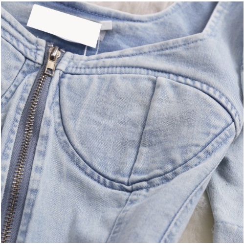 Váy Đầm Denim Bò Ngắn Đầm Dáng ôm vai bồng Tay Ngắn Nữ ĐẸP Thời Trang Hàn Quốc XẢ LỖ NGHỈ BÁN
