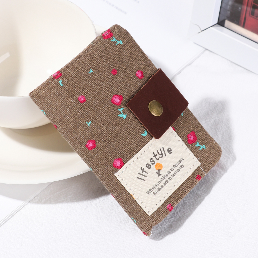 Ví đựng thẻ mini 20 ngăn bằng vải bạt tiện dụng