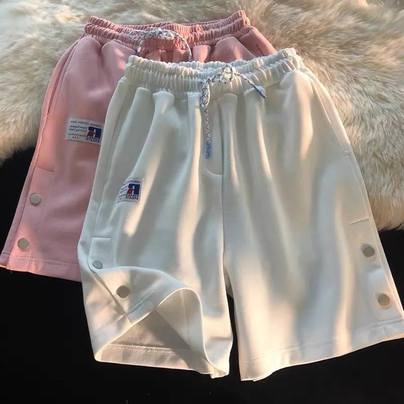 Quần Short Nữ Lưng Cao Ống Rộng Phong Cách Thể Thao