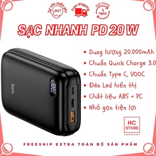 [Sạc Nhanh PD 20W] Sạc dự phòng 20000mAh – Chuẩn QC 3.0 – VOOC – Pin dự phòng Hoco Q2A – Nhỏ gọn tiện lợi