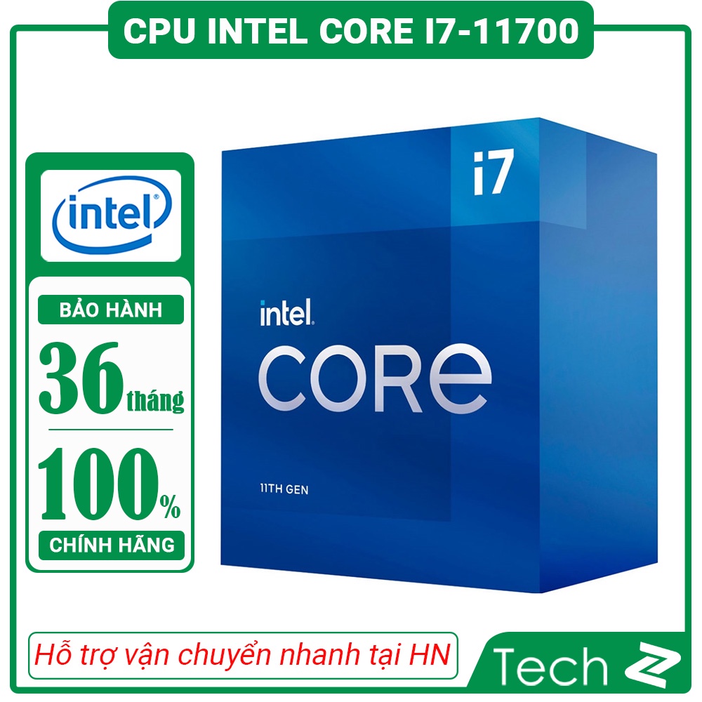 CPU Intel Core i7 11700 (2.5GHz turbo up to 4.9Ghz, 8 nhân 16 luồng, 16MB Cache, 65W) Socket Intel LGA 1200