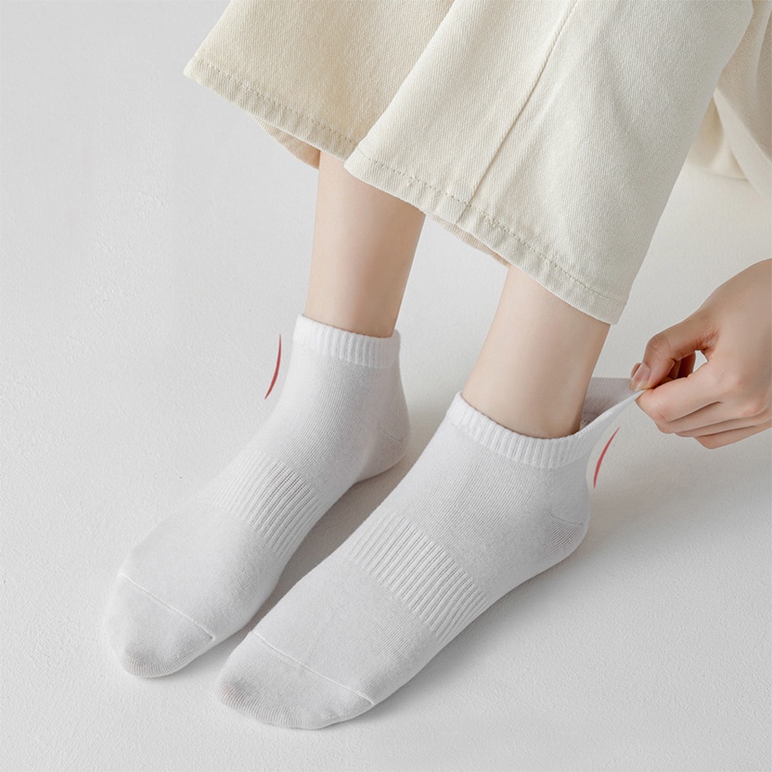 Vớ Cotton Mềm Cổ Thấp Thoáng Khí Thoải Mái Họa Tiết Kẻ Sọc Cho Nam/Nữ