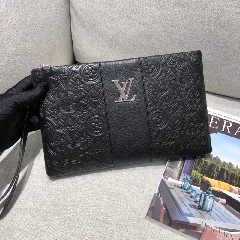 Clutch cho nam da thật cao cấp thương hiệu Louis Vuitton LV mẫu mới