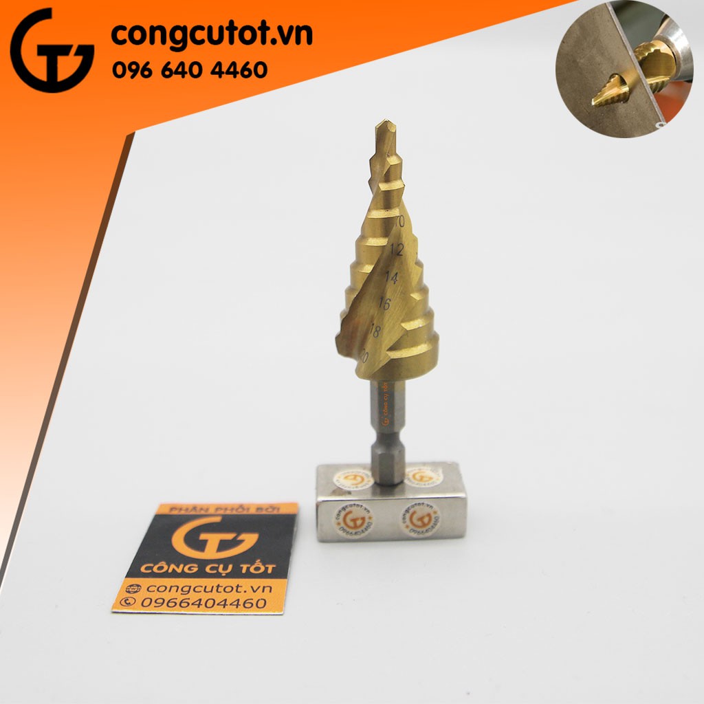 Mũi khoan bước xoắn phủ Titan 4241 chuôi lục