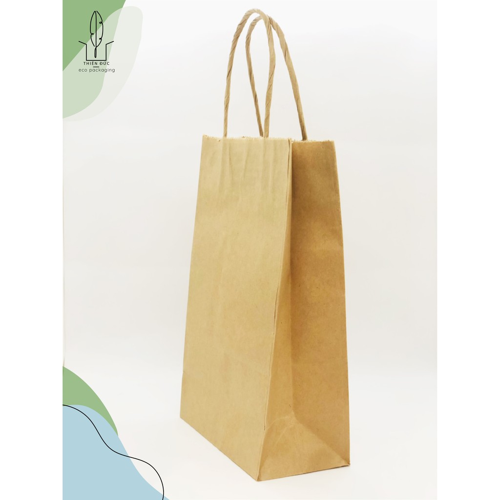 Túi giấy xi măng có quai xách nhiều kích thước. Túi trơn kraft làm túi đựng quà, quần áo, thực phẩm đẹp, lịch sự