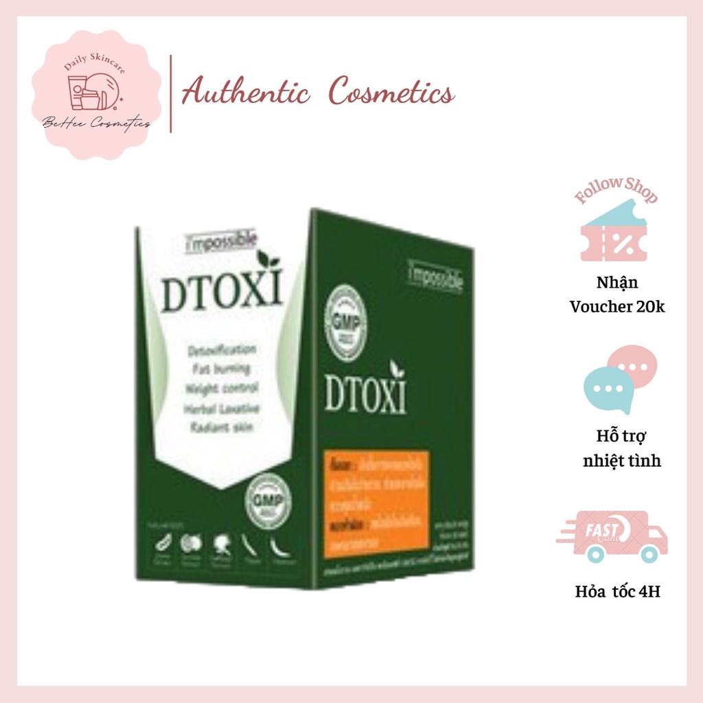 Viên Uống Dtoxi Hỗ Trợ Giảm Cân Thải Độc Đẹp Da (Hộp 10 Vĩ)