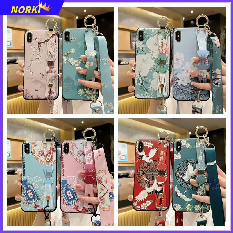 Ốp Điện Thoại Dẻo Họa Tiết Hoa Kèm Vòng Đeo Tay & Dây Đeo Chéo Sang Trọng Cho Samsung Galaxy Note 20 Ultra Note 8