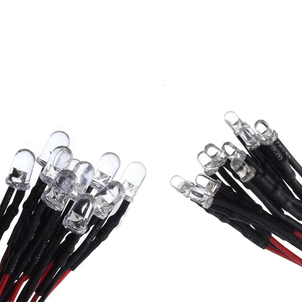 Set 10 đèn LED G63 1/14 Tamiya SCX10 SCANIA RC 1/10 3mm 12V chuyên dụng cho xe tải đồ chơi