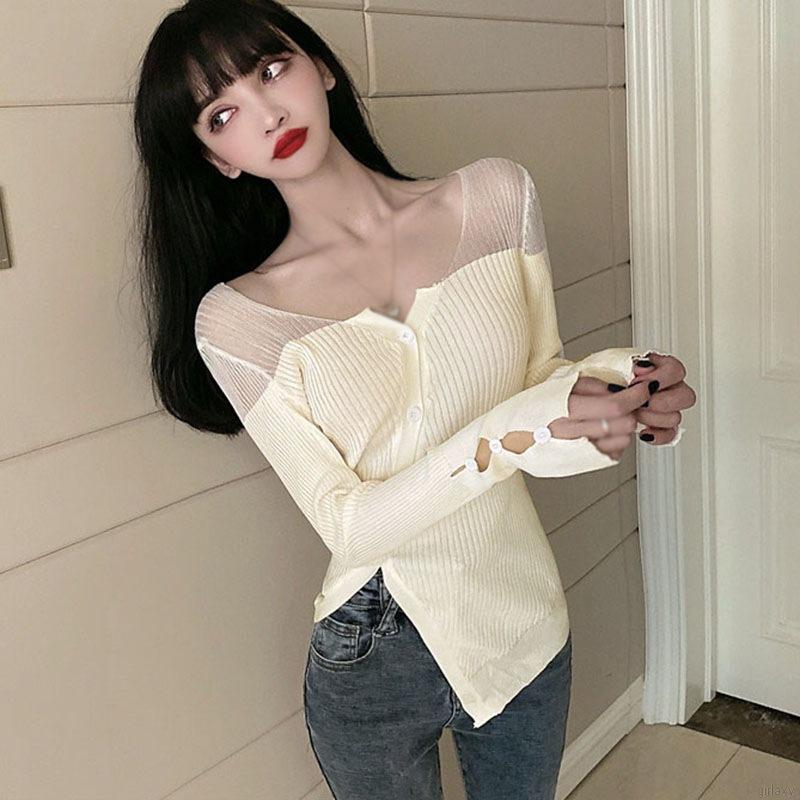 Áo Len Tay Dài Cổ Chữ V Thời Trang Quyến Rũ Cho Nữ | BigBuy360 - bigbuy360.vn