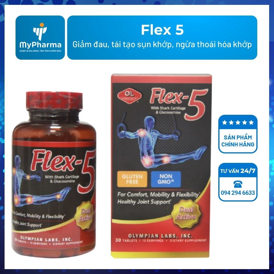 Flex 5 – hỗ trợ chống viêm, giảm đau, tái tạo sụn khớp, ngừa thoái hóa khớp