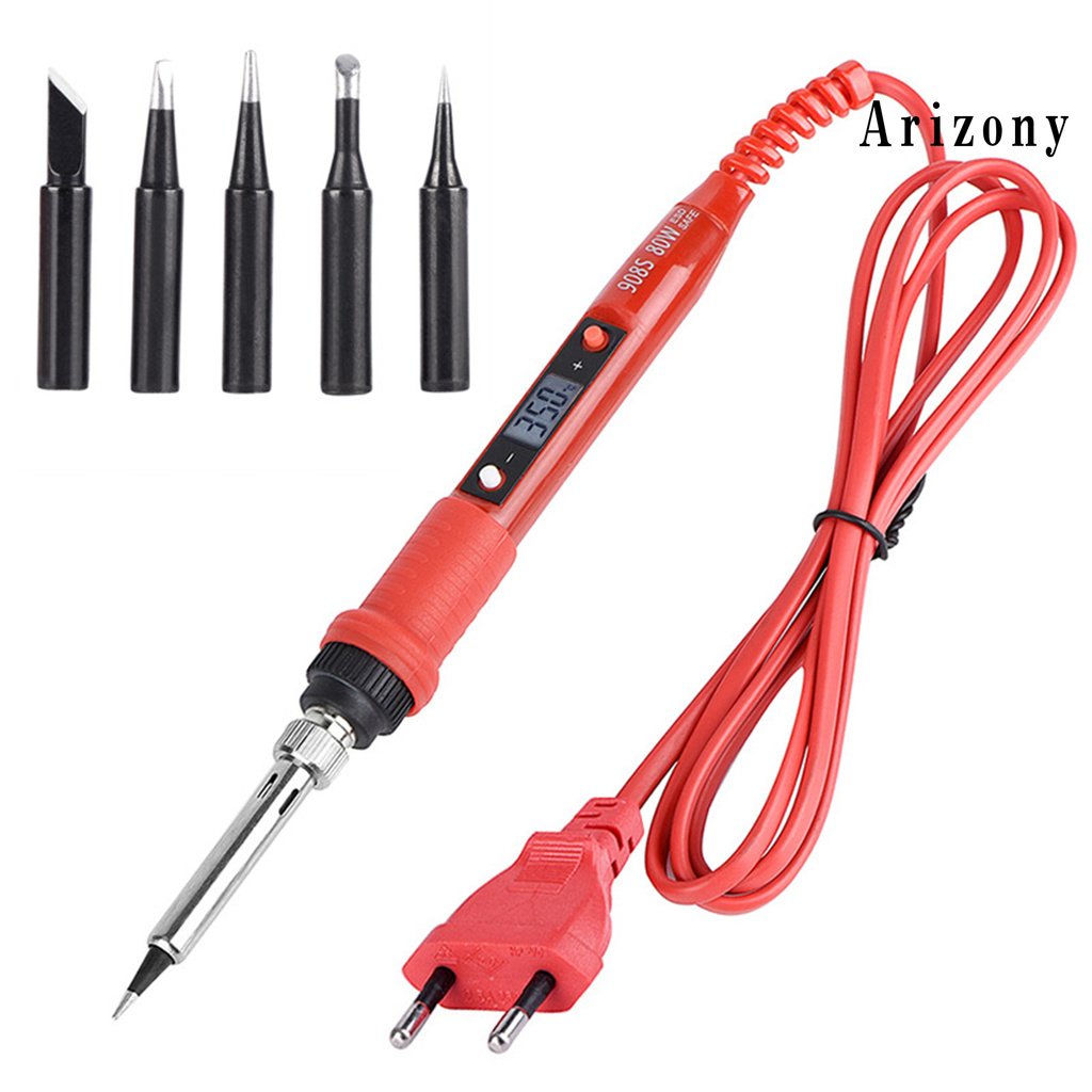 arizony 80W 908S Soldering Iron LCD Adjustable Multi-function Anti-scalding Welding Tips Kit for Welding Circuit Board