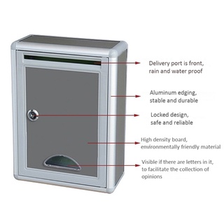 Vintage Aluminum Alloy Lockable Secure Mail Letter Post Box Mailbox Post Box for
