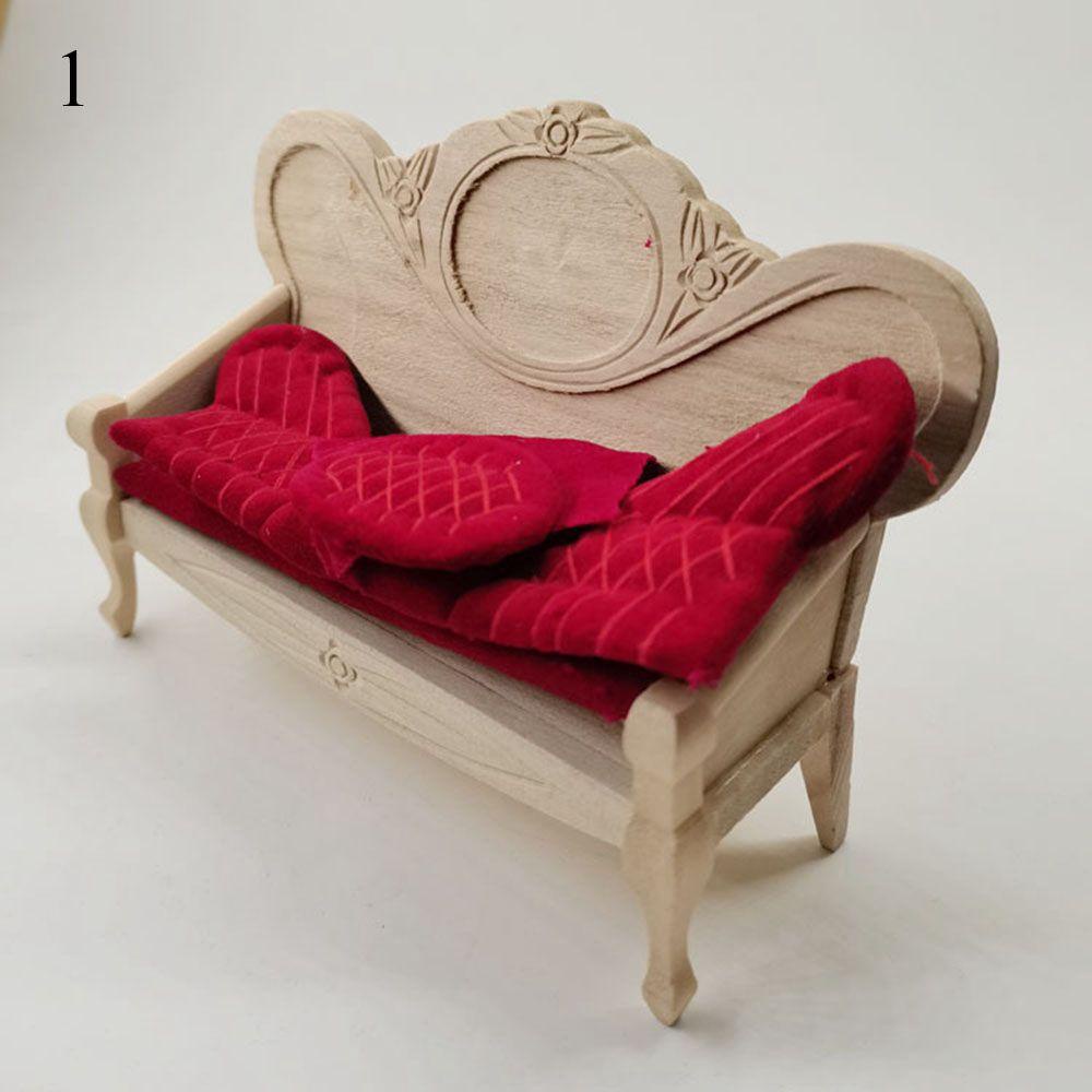 Mô Hình Ghế Sofa Bằng Gỗ Mềm Mại Dành Cho Bé Gái