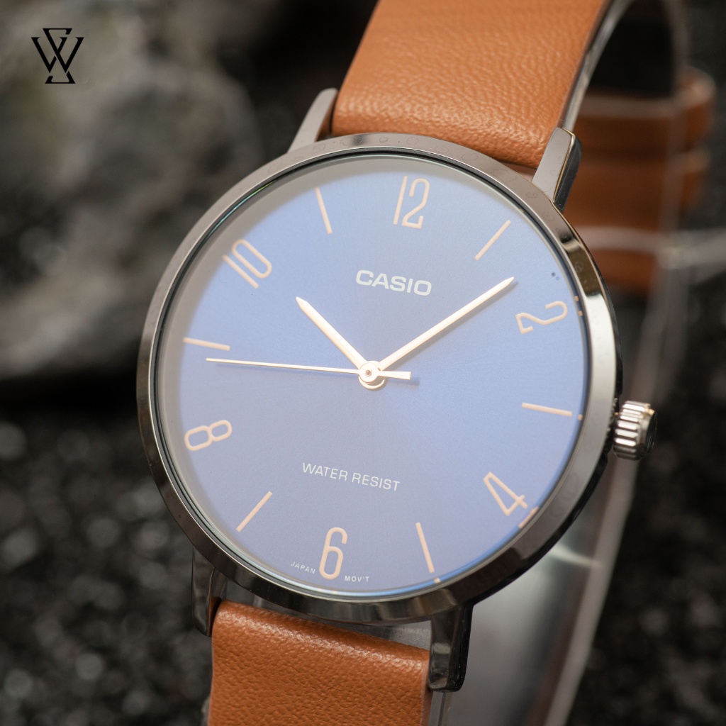 Đồng Hồ Quartz Nữ Casio WATCHSTORE LTP-VT01L-2B2UDF Thiết Kế Kính Khoáng 34mm, Dây Đeo Da Và Vỏ Thép Không Gỉ