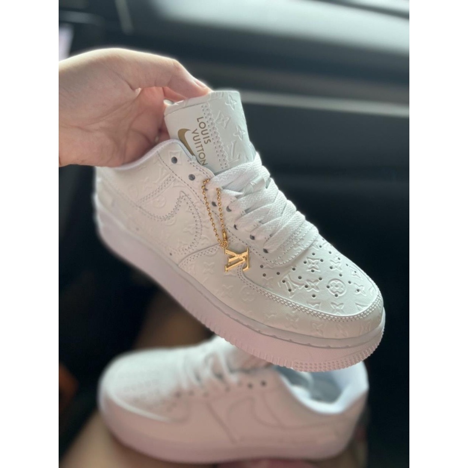 Giày Thể thao Louis_Vuitton x AirForce1 Low By Triple White/Af1 LV Full Trắng