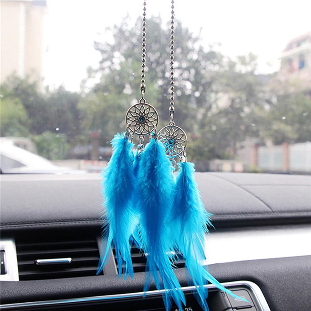 Aaron1 Chuông Gió Dreamcatcher Mini Phối Lông Vũ Treo Tường Trang Trí Nội Thất