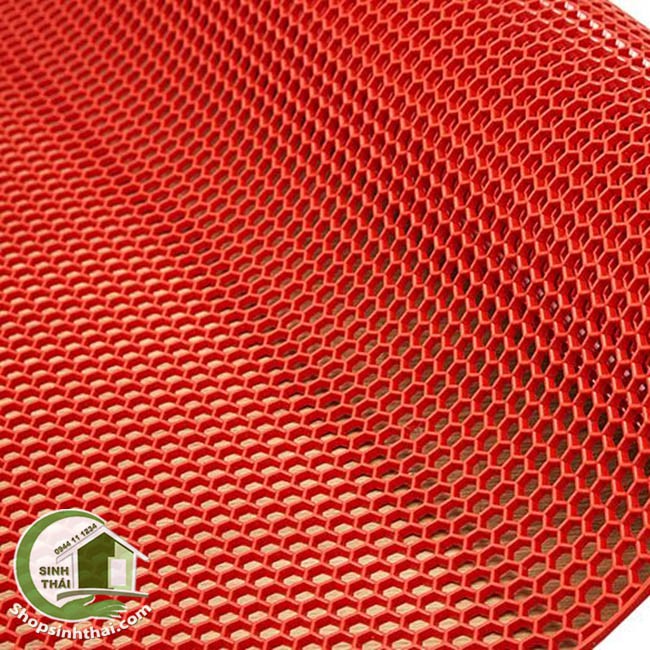 Thảm nhựa lưới tổ ong màu đỏ chống trơn trượt - [ 50cm x khổ 90cm] bán theo mét, cắt liền một tấm, không cắt rời