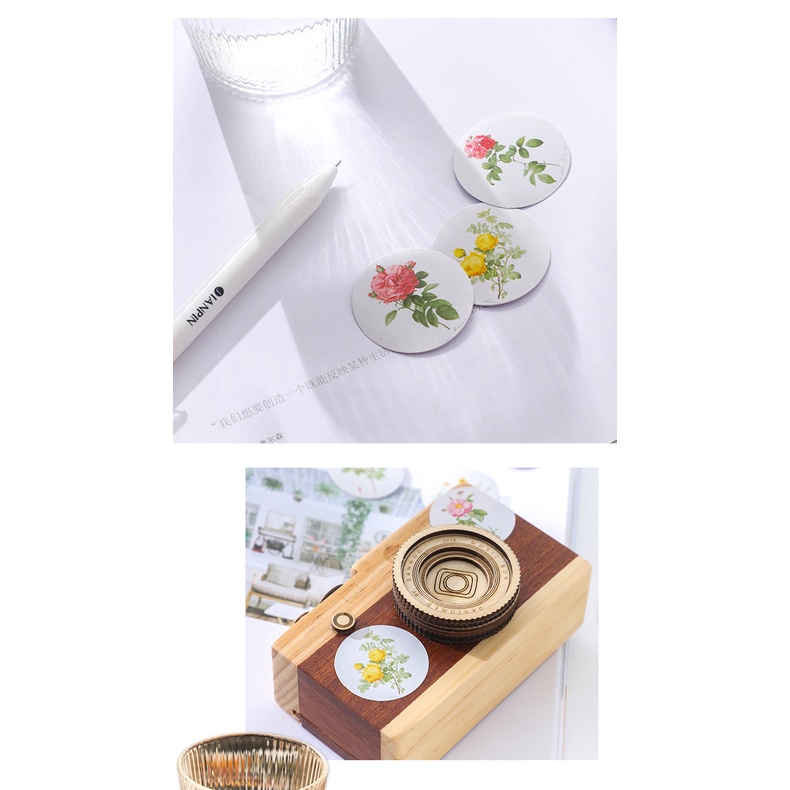 Bộ 46 sticker Hoa tròn trang trí sổ tay bullet journal M631