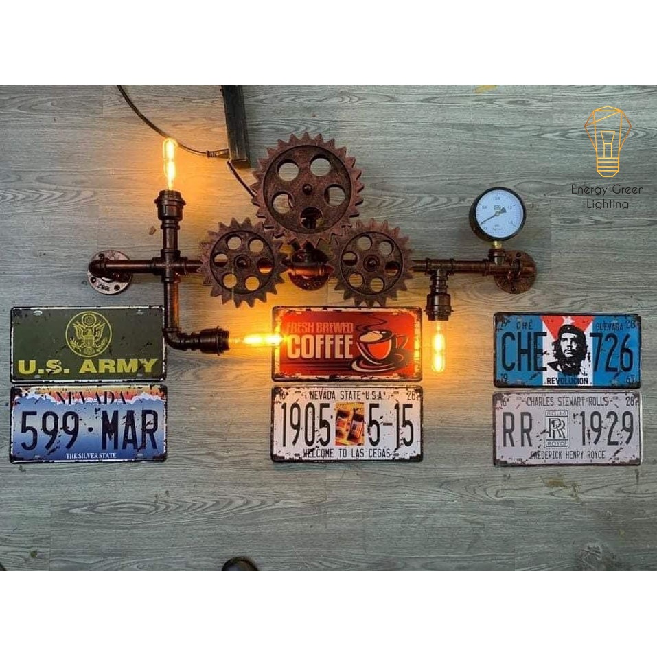 Đèn Tường Energy Green Lighting Retro DT-9040 - Hình Ống Nước,Bánh Răng Chuyển Động - Kiểu Dáng Cổ Điển