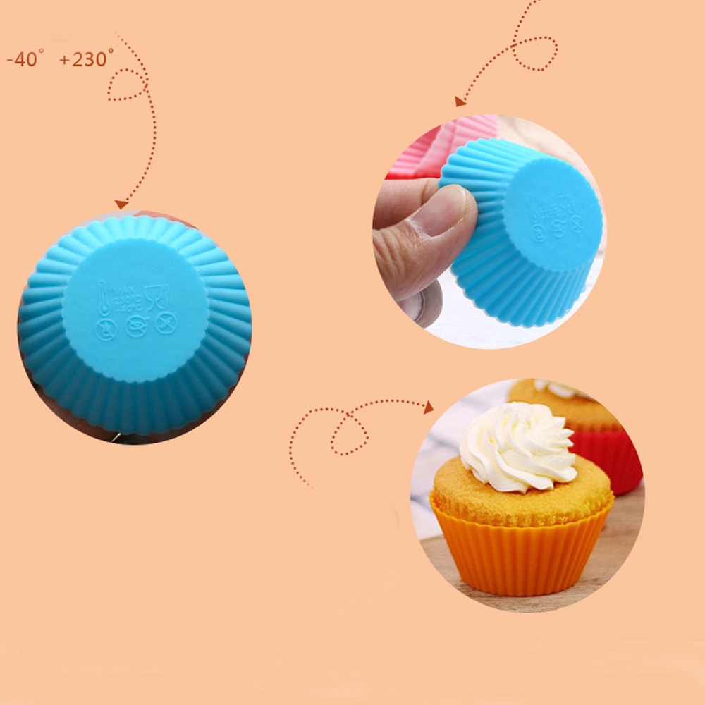 CONOPERY Set 6 / 12 khuôn silicon làm bánh cupcake họa tiết dễ thương