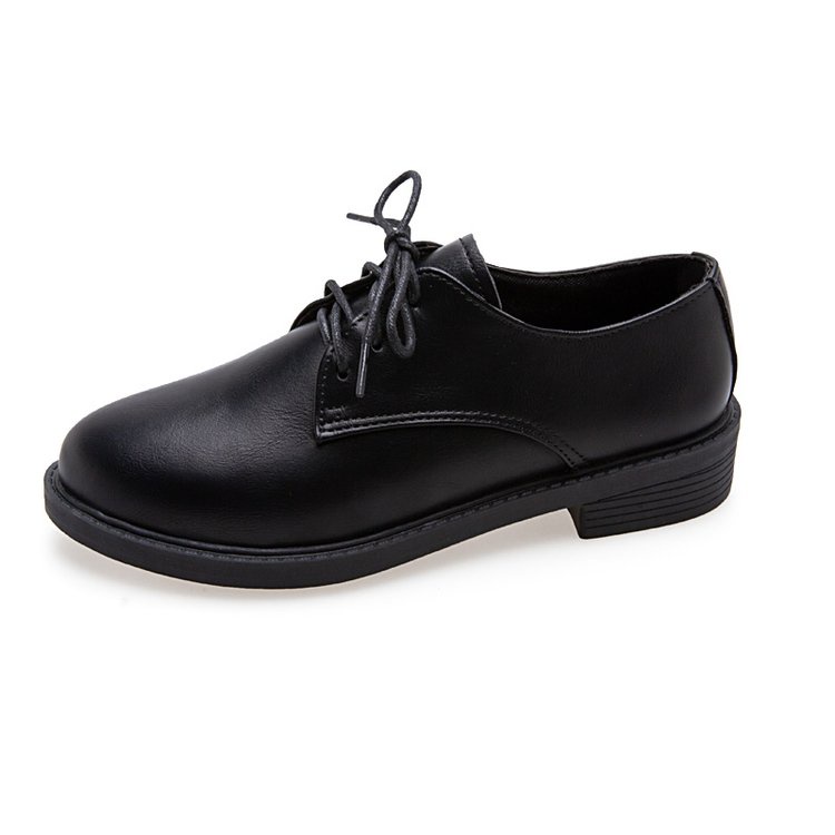 South Korea Ins Retro Black Matte Small Leather Shoe Sens Female Students Wild Ulzzang British Wind Strap Single Shoes A