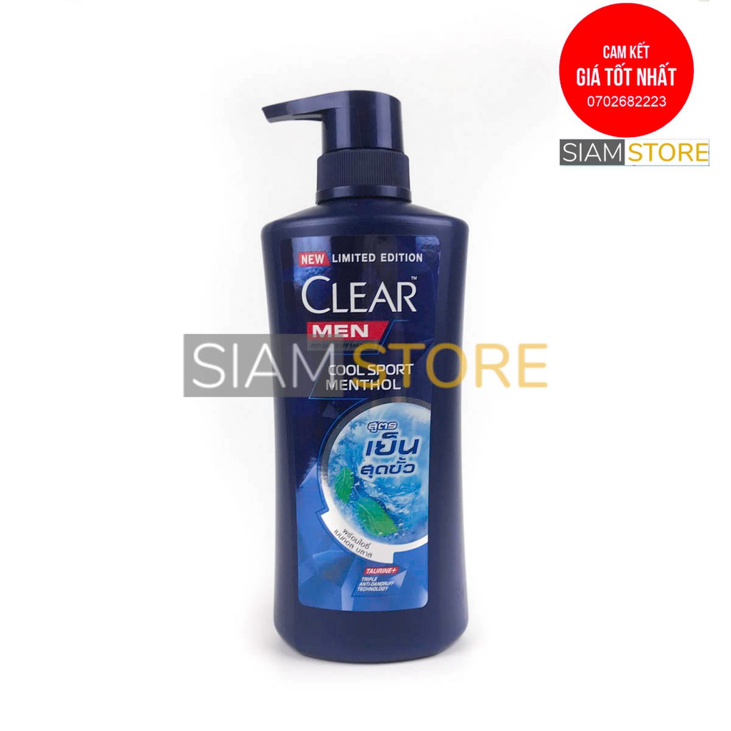 Dầu gội đầu Clear Men Cool Sport bạc hà nhập khẩu Thái Lan chính hãng