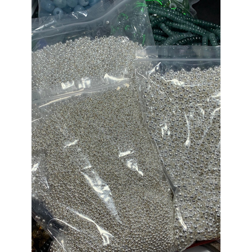 Combo 10 viên bi bạc trơn 2li 3li 4li 5li