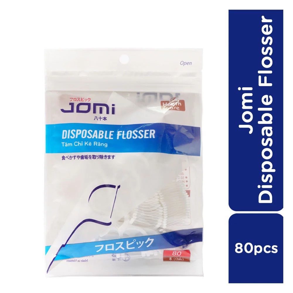 Tăm Chỉ Kẻ Răng Jomi Disposable Flosser 80 Cây/Gói