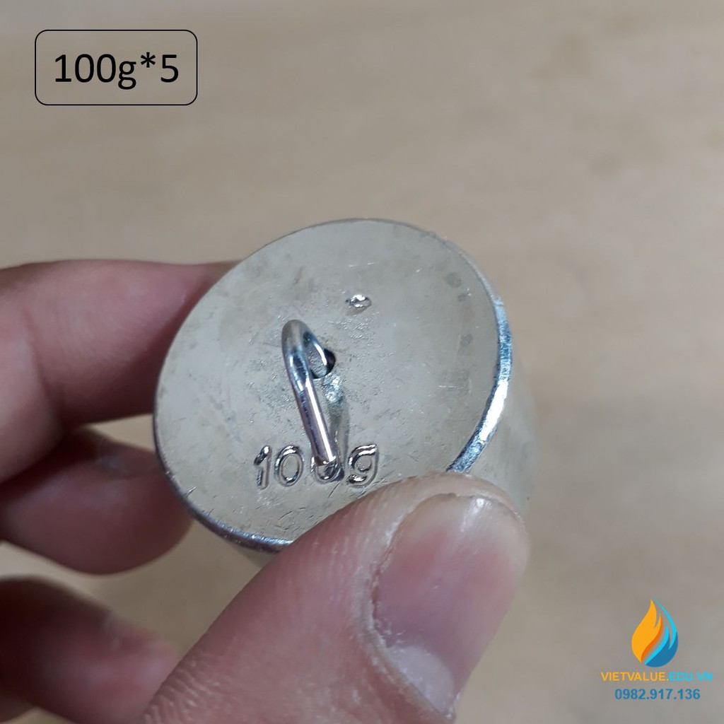 Bộ 5 quả nặng 100 gam có móc treo, bộ quả nặng gia trọng và hệ cơ học