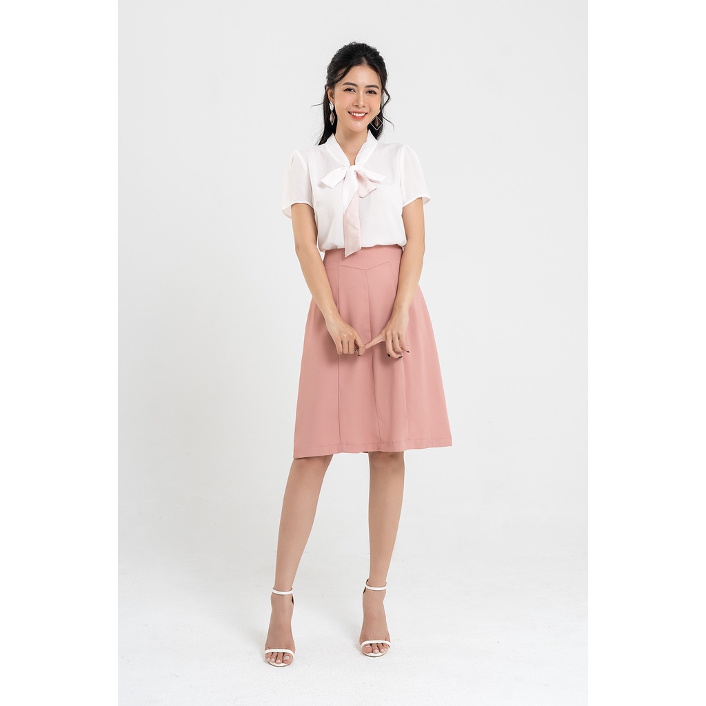 Chân Váy Công Sở Lamer Chữ A Lửng Trơn Basic LAMER L62R22H016