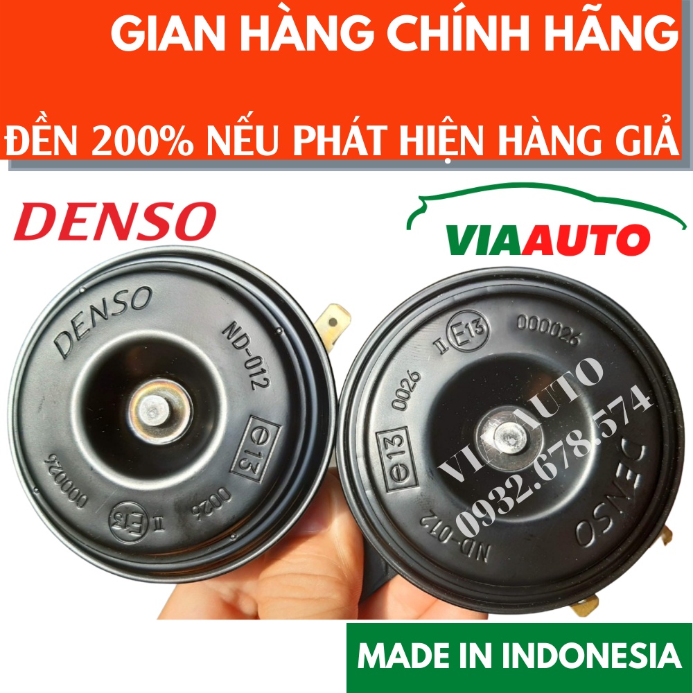 [HỎA TỐC-HCM] CẶP Kèn Dĩa Ô TÔ ,XE MÁY ...TẶNG KÈM TẶNG KÈM 2 JACK + 2 PÁT, 12v - DENSO MADE IN Indonesia (Loại 2JACK)