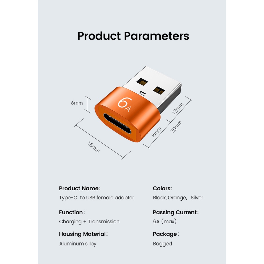 Đầu Chuyển Đổi USB 3.0 Sang 6A type-C OTG USB type C Cho Samsung S20 USBC OTG