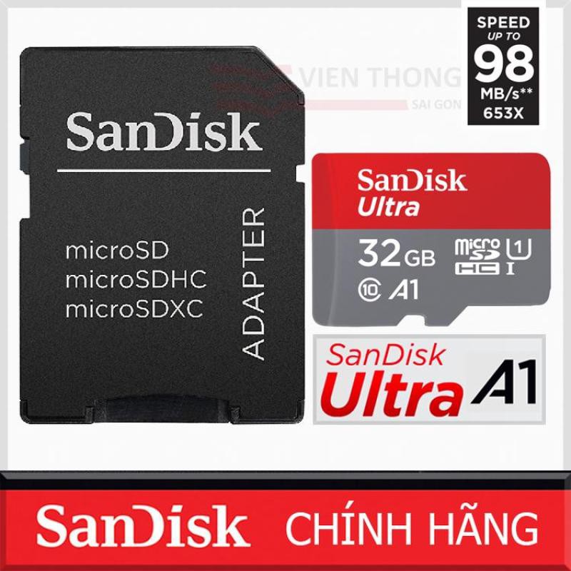 Thẻ Nhớ 32GB Sandisk MicroSD Ultra Upto 100MbS 667x - Bảo hành 5 năm