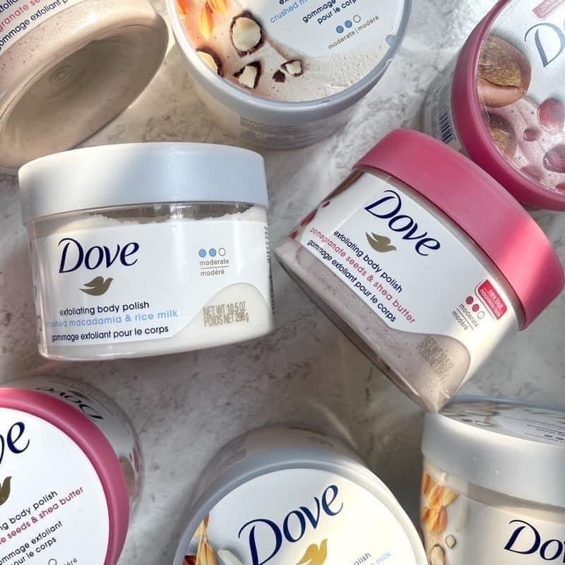 TẨY TẾ BÀO CHẾT DOVE Mỹ Macca Lựu đỏ EXFOLIATING BODY POLISH