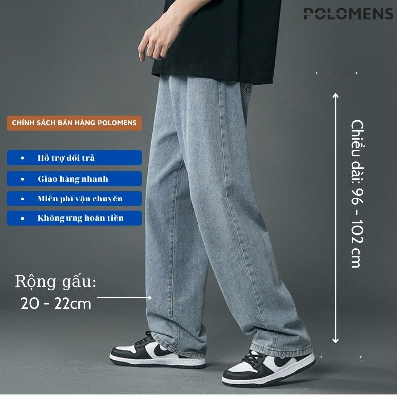 Quần jean baggy nam ống rộng Top xu hướng 2022 dáng suông SR01 | BigBuy360 - bigbuy360.vn