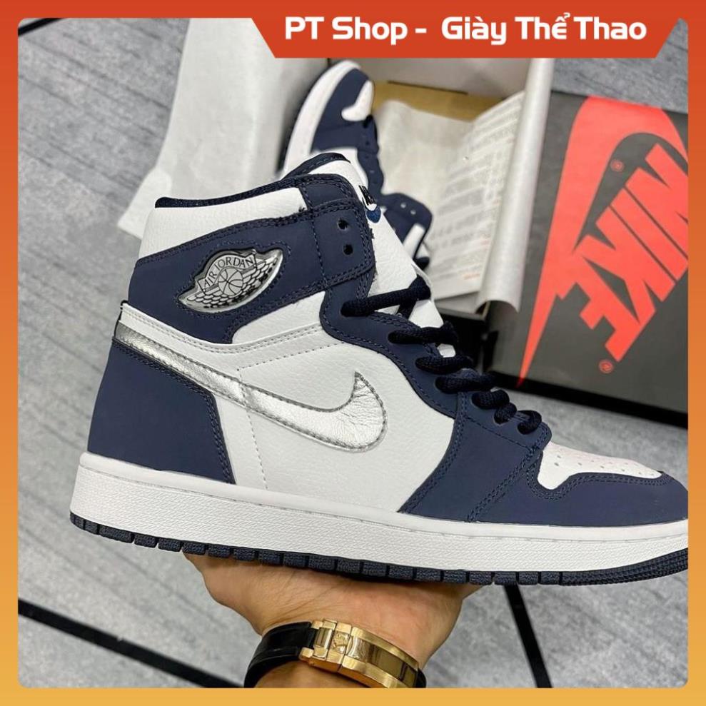 [FreeShip+ Hàng Xịn]  Giày Sneaker Cổ Cao | JD1 | Giày Thể Thao - Jordan 1 High COJP Midnight Navy