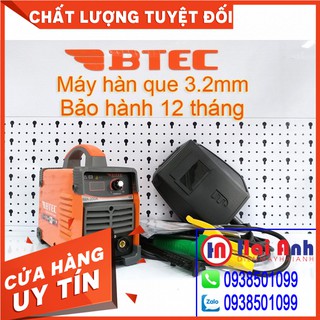 Máy hàn que điện tử inverter btec mma-200a chính hãng - hàn sắt que 3.2mm, công nghệ nhật bản, bh 12 tháng toàn quốc