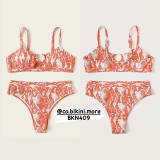 [BKN409] <ÂU> SET BIKINI KHUY NGỰC 5 MÀU (CẠP CAO) [XANH BEO/CAM/HỒNG/XANH MINT/ĐEN LOANG]