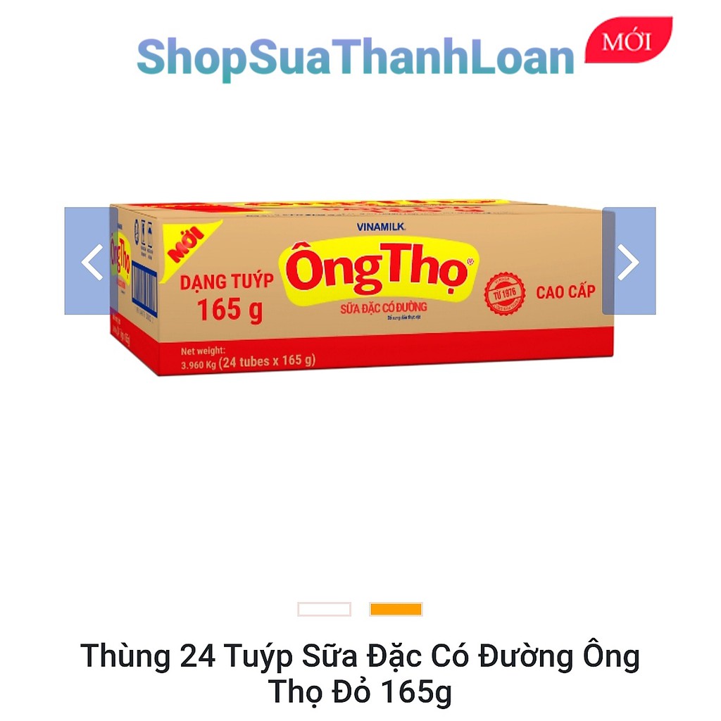 [HSD T2-2024] Thùng 24 Tuýp Sữa Đặc Có Đường Ông Thọ Đỏ 165g.