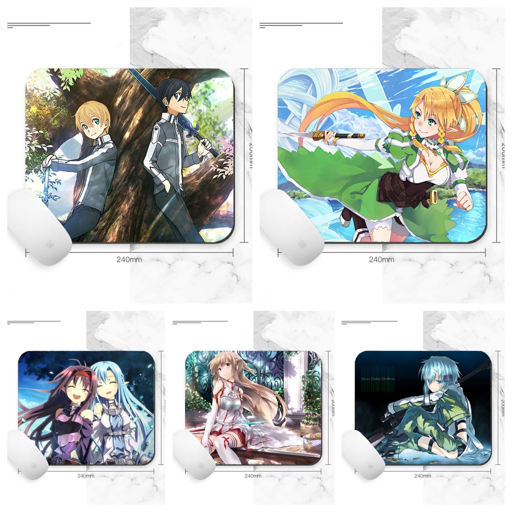 Miếng lót chuột IN HÌNH Sword Art Online Đao kiếm thần vực anime chibi tiện lợi xinh xắn