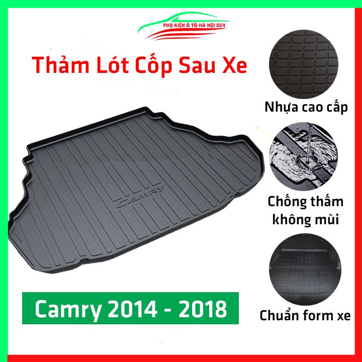 Thảm nhựa lót cốp Camry 2014-2018 nhựa dẻo dày dặn đàn hồi tốt