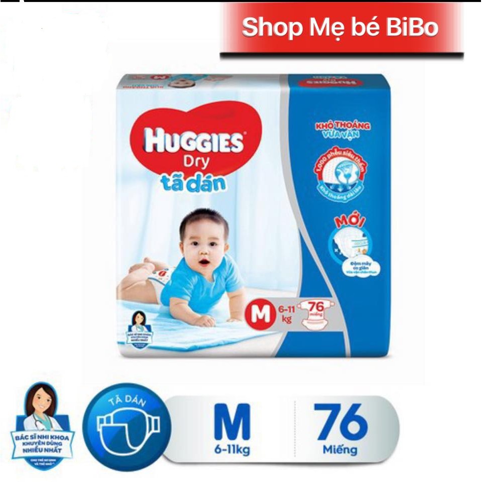 TÃ DÁN HUGGIES CỰC ĐẠI M76,L68,XL62,XXL56 MIẾNG