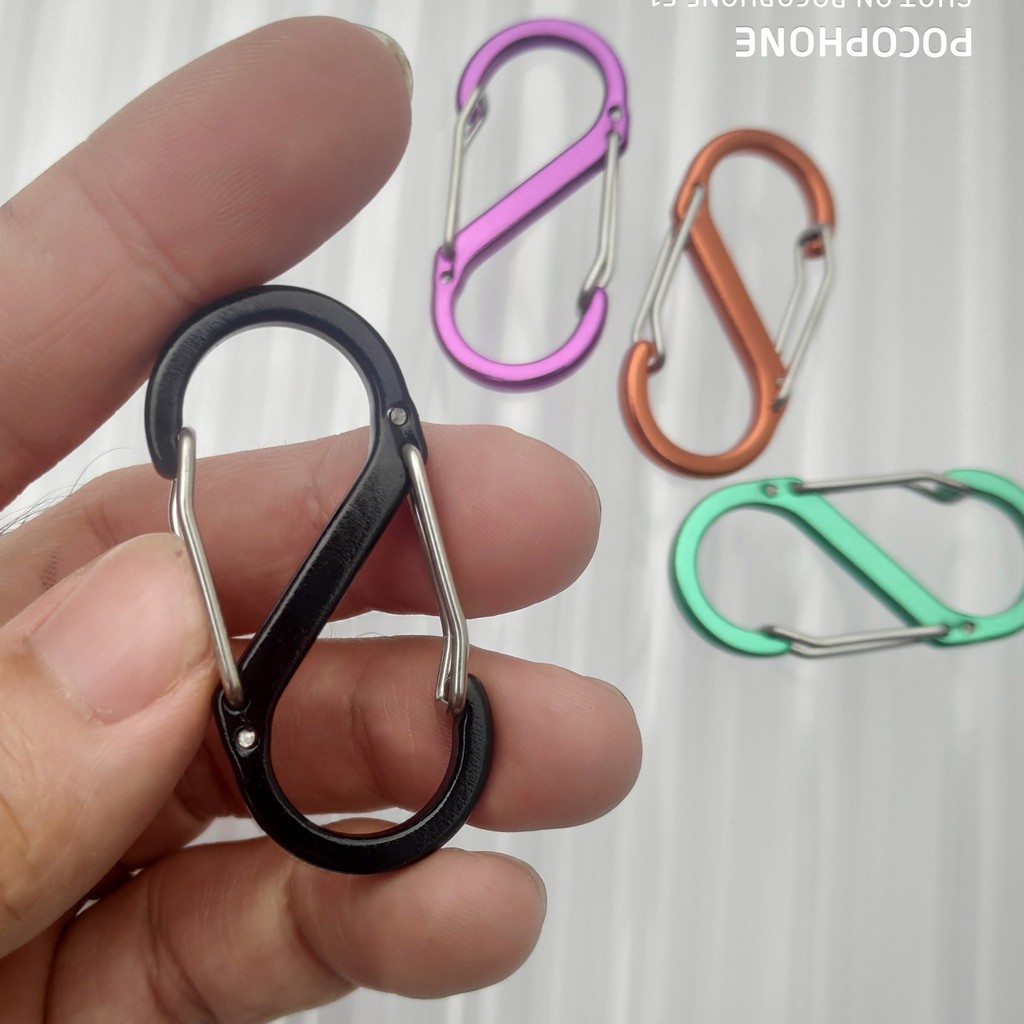 Móc Khoá S 2 Đầu Nhôm Thông Minh SIêu Nhẹ - Khoá Chắc CHắn