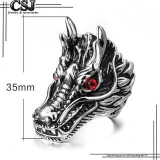 Nhẫn inox nam đầu rồng cực đẹp giá rẻ không đen, chuẩn thời trang Hàn Quốc - Pala Store