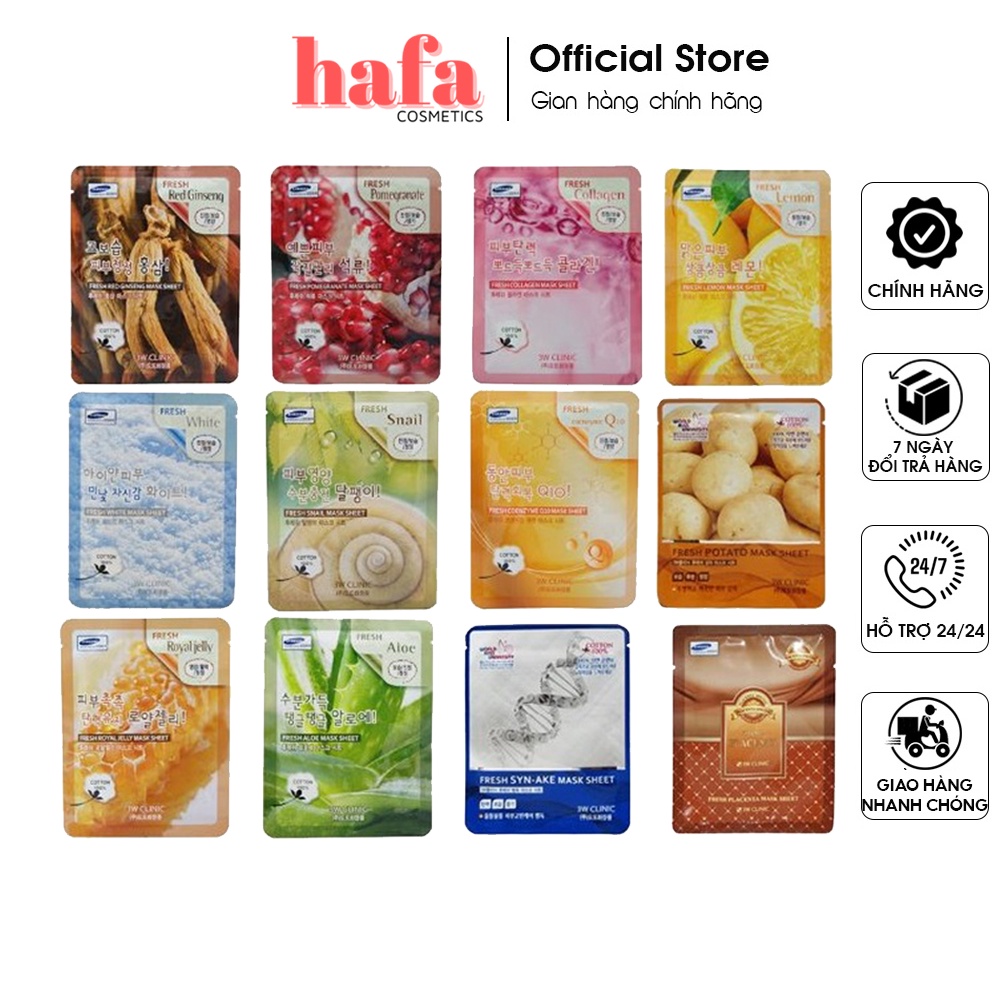 Mặt nạ 3W Clinic Fresh Mask Sheet 23ml _ 3W Clinic Chính Hãng