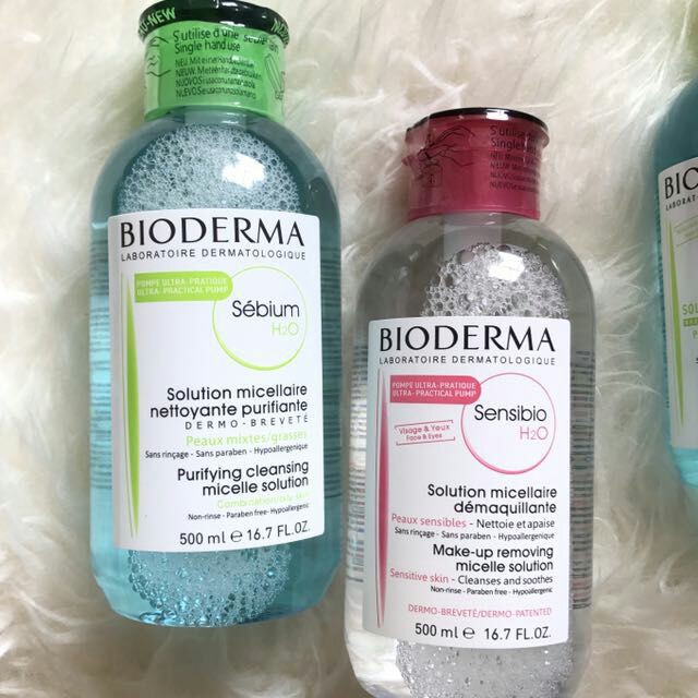 Nước Tẩy Trang Bioderma H2O 500ml Xanh Hồng Dành Cho Da Dầu Da Nhạy Cảm Chính Hãng Tẩy Trang BIODERMA Nội Địa Pháp IVORY