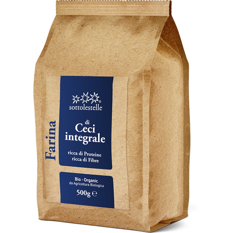 Bột đậu gà nguyên cám hữu cơ 500g Sottolestelle – Organic Whole Chickpea Flour
