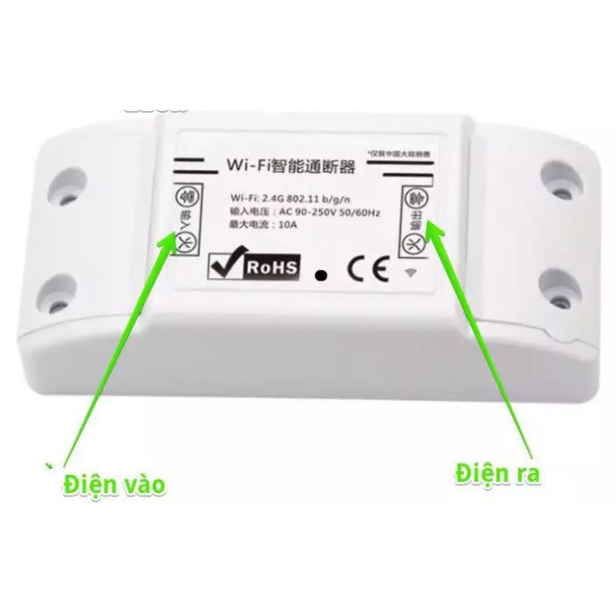 Công Tắc Thông Minh Wifi - Wifi Smart Switch, Làm việc với Ewelink, Điểu Khiển Thiết Bị Từ Xa Bằng Điện Thoại